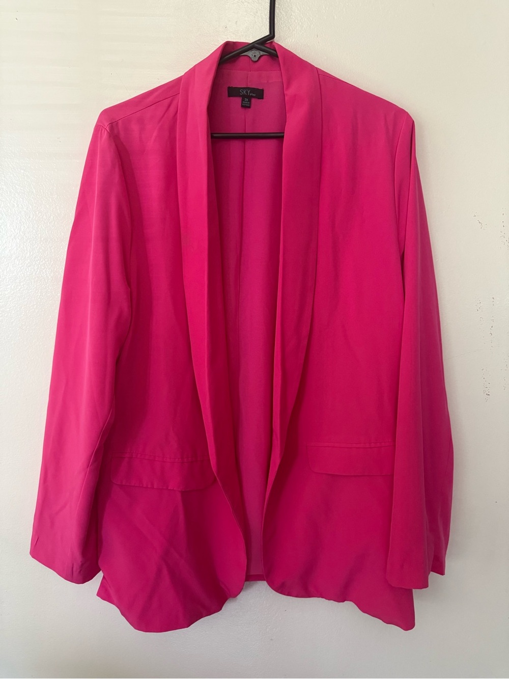 Sky Fuchsia Open-Front Blazer Jacket